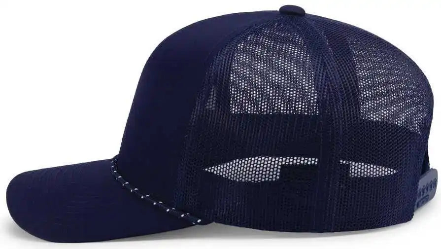 Pacific Headwear 104br Trucker Snapback Braid Cap True Navy / 7’’ 7 7/8’’