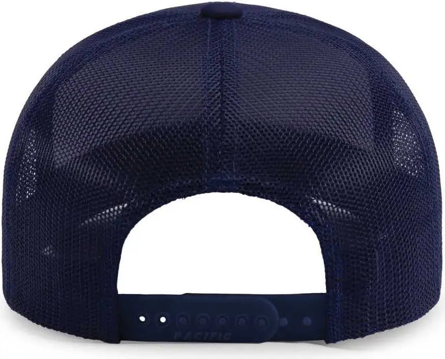 Pacific Headwear 104br Trucker Snapback Braid Cap - True Navy