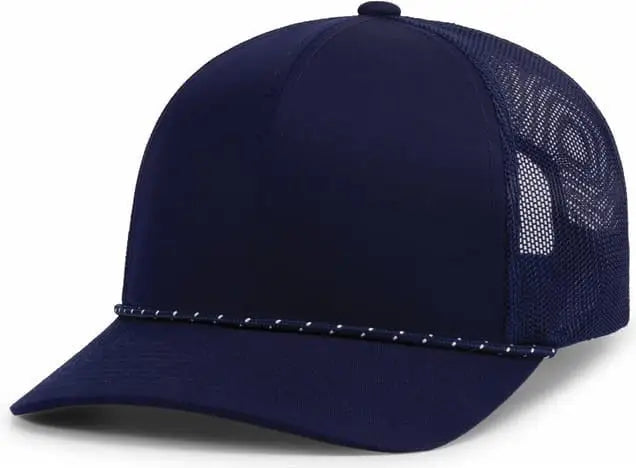 Pacific Headwear 104br Trucker Snapback Braid Cap - True Navy