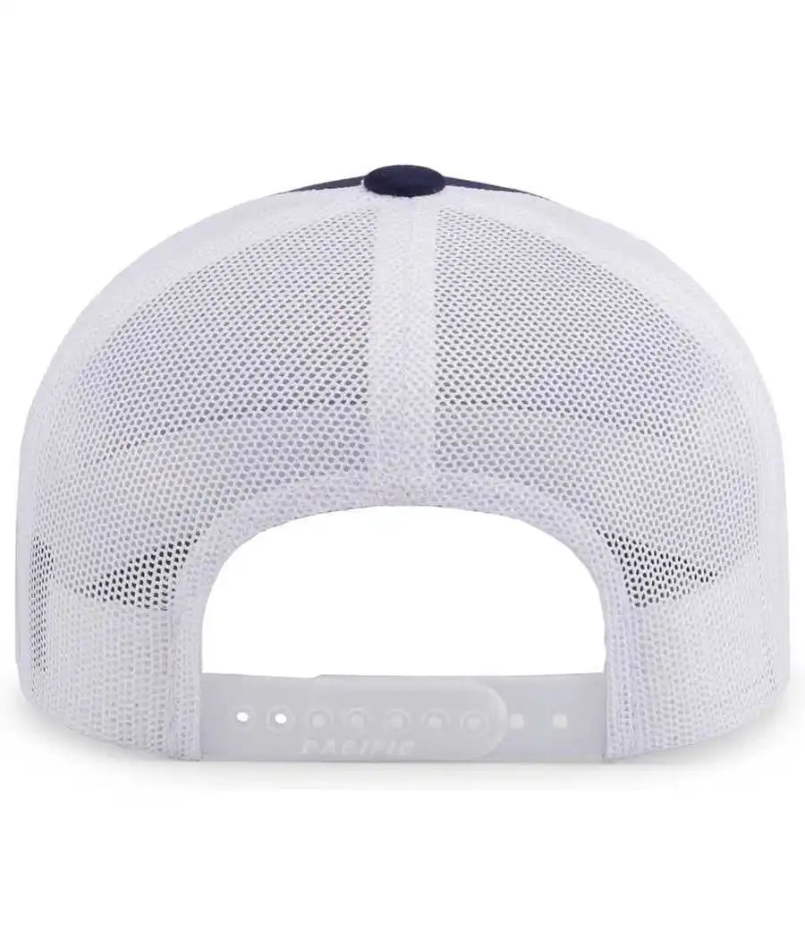 Pacific Headwear 104br Trucker Snapback Braid Cap True Navy White / 7’’ 7 7/8’’