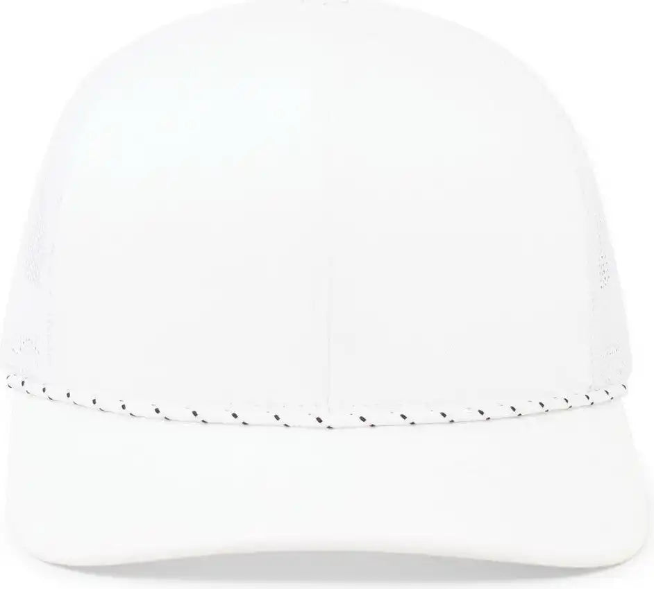 Pacific Headwear 104br Trucker Snapback Braid Cap - White - 7’’ - 7 7/8’’