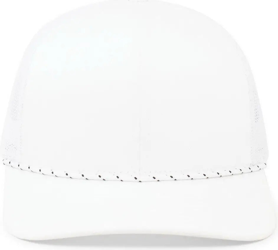 Pacific Headwear 104br Trucker Snapback Braid Cap - White - 7’’ - 7 7/8’’