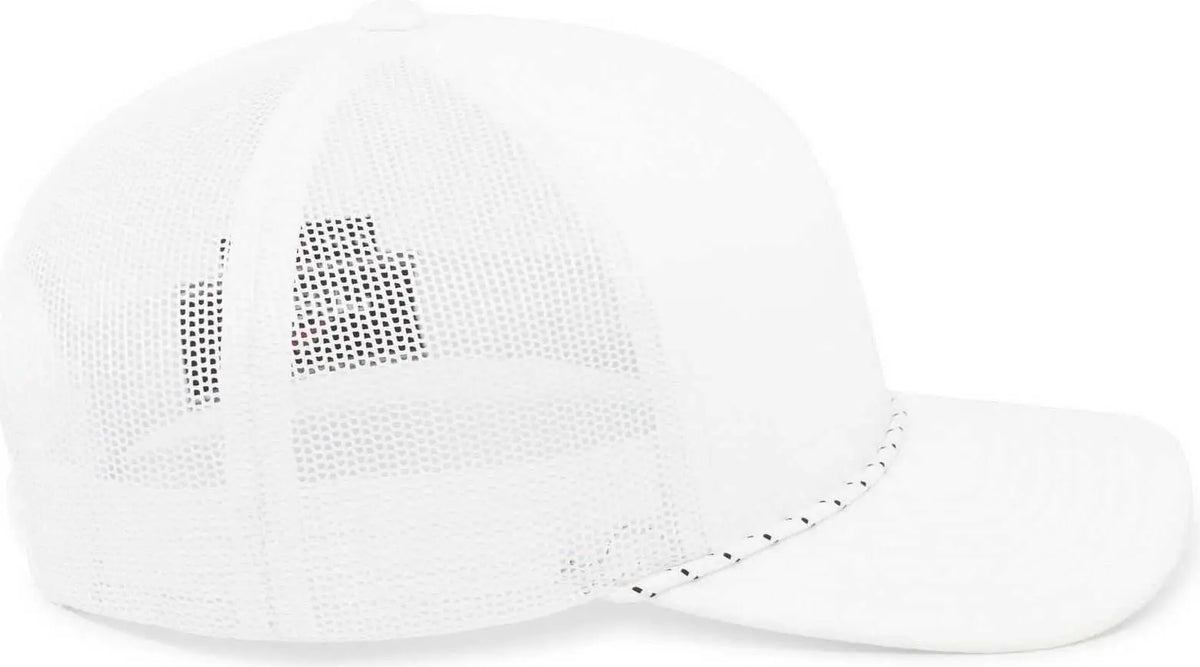 Pacific Headwear 104br Trucker Snapback Braid Cap - White - 7’’ - 7 7/8’’