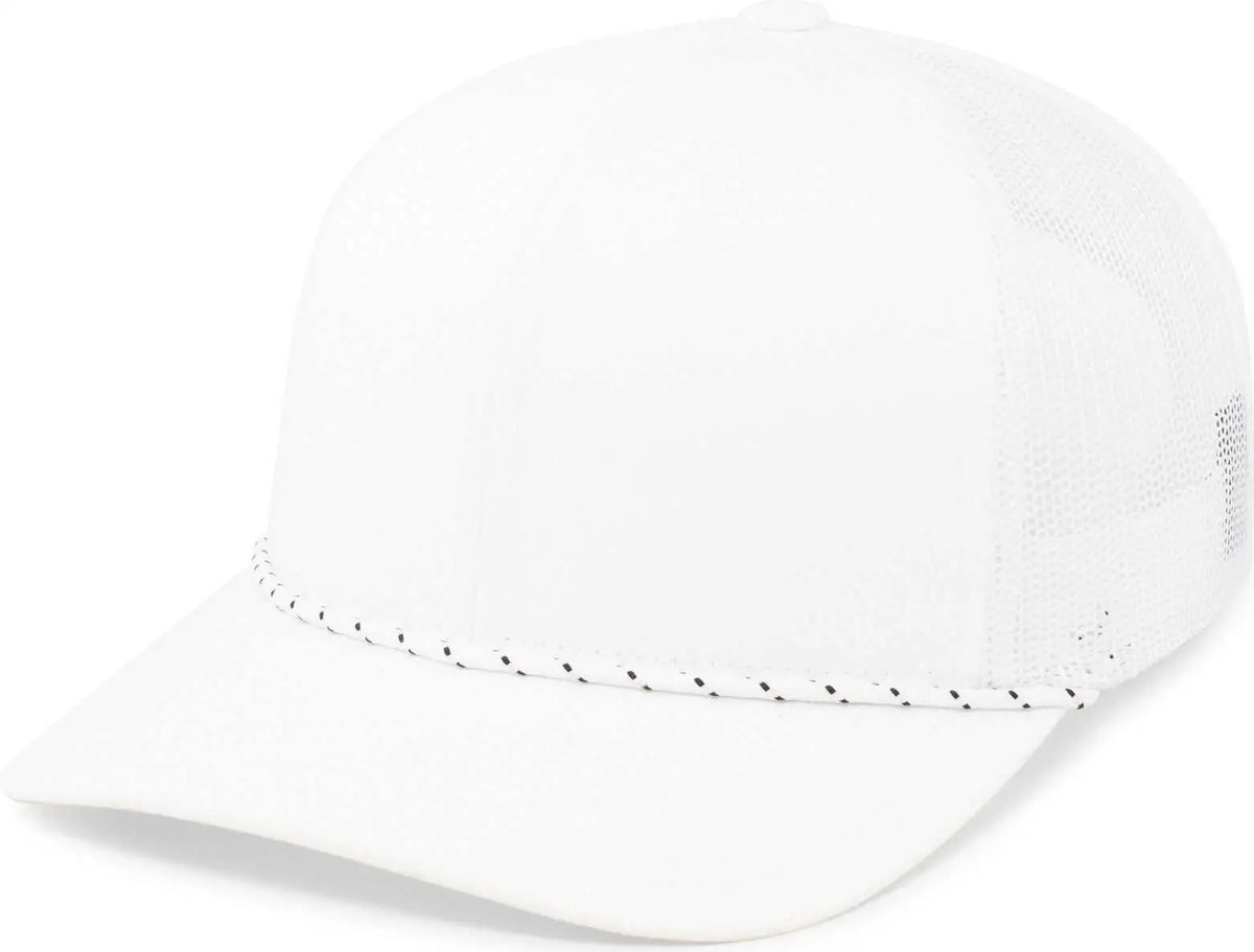 Pacific Headwear 104br Trucker Snapback Braid Cap - White - 7’’ - 7 7/8’’