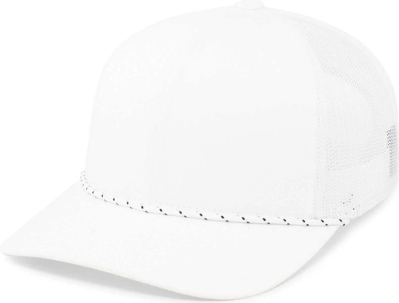 Pacific Headwear 104br Trucker Snapback Braid Cap - White - 7’’ - 7 7/8’’