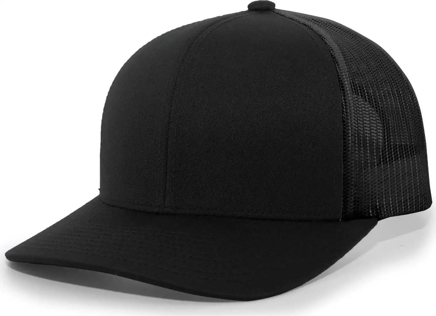 Pacific Headwear 104c Trucker Snapback Cap - Black - 6 1/2’’ - 7’’