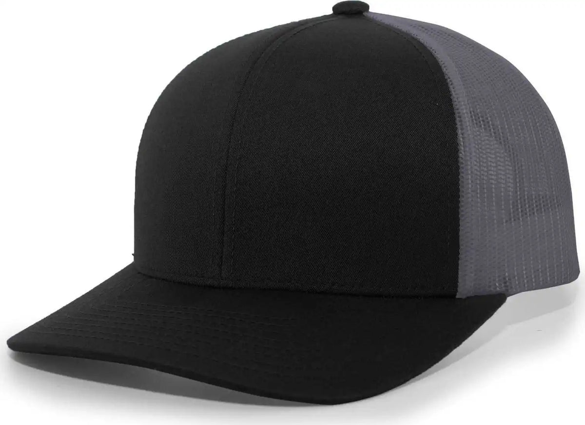 Pacific Headwear 104c Trucker Snapback Cap Black Graphite Dark Gray / 7’’ 7 7/8’’