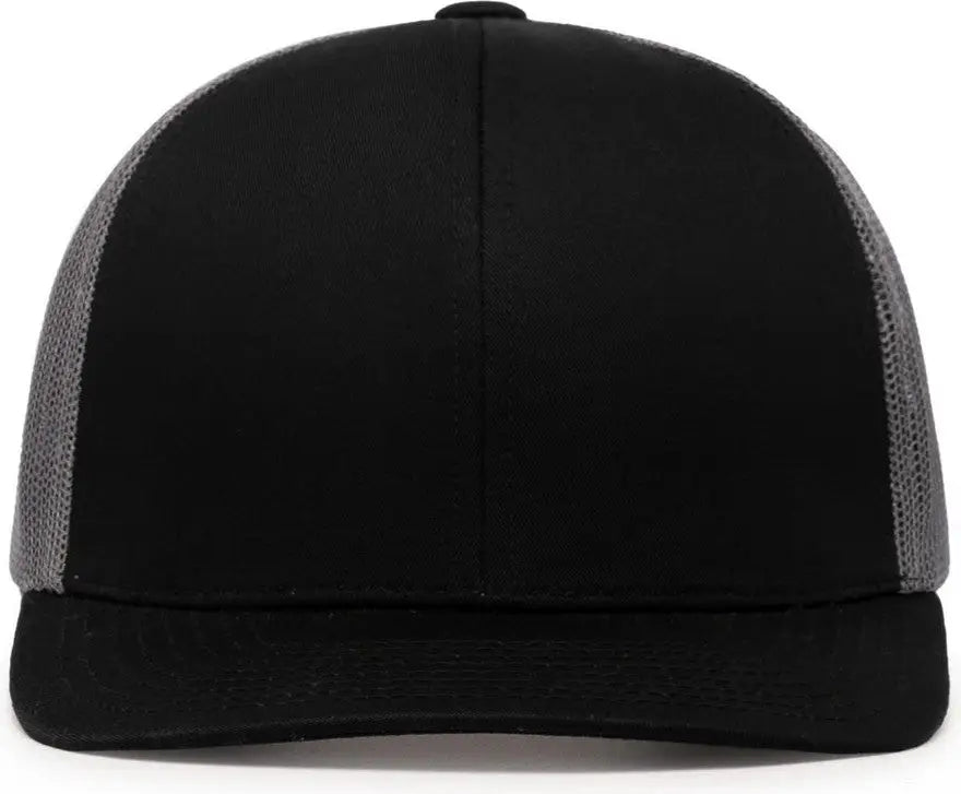 Pacific Headwear 104c Trucker Snapback Cap - Black Graphite