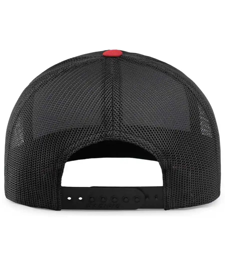 Pacific Headwear 104c Trucker Snapback Cap Black Red / 7’’ 7 7/8’’