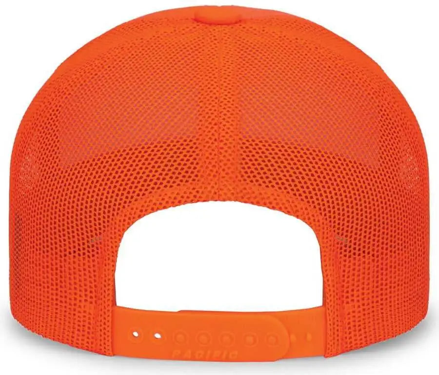 Pacific Headwear 104c Trucker Snapback Cap - Blaze Orange - 7’’ - 7 7/8’’