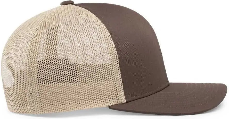Pacific Headwear 104c Trucker Snapback Cap - Brown Khaki - 7’’ - 7 7/8’’