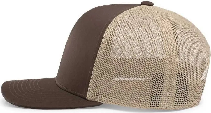 Pacific Headwear 104c Trucker Snapback Cap - Brown Khaki