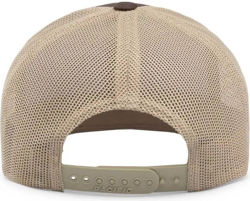 Pacific Headwear 104c Trucker Snapback Cap - Brown Khaki