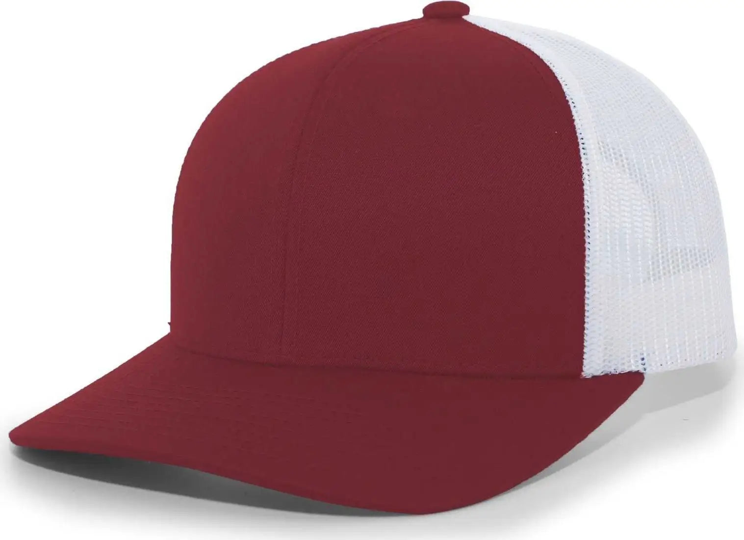 Pacific Headwear 104c Trucker Snapback Cap - Cardinal White