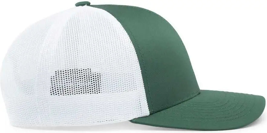 Pacific Headwear 104c Trucker Snapback Cap - Dark Green White