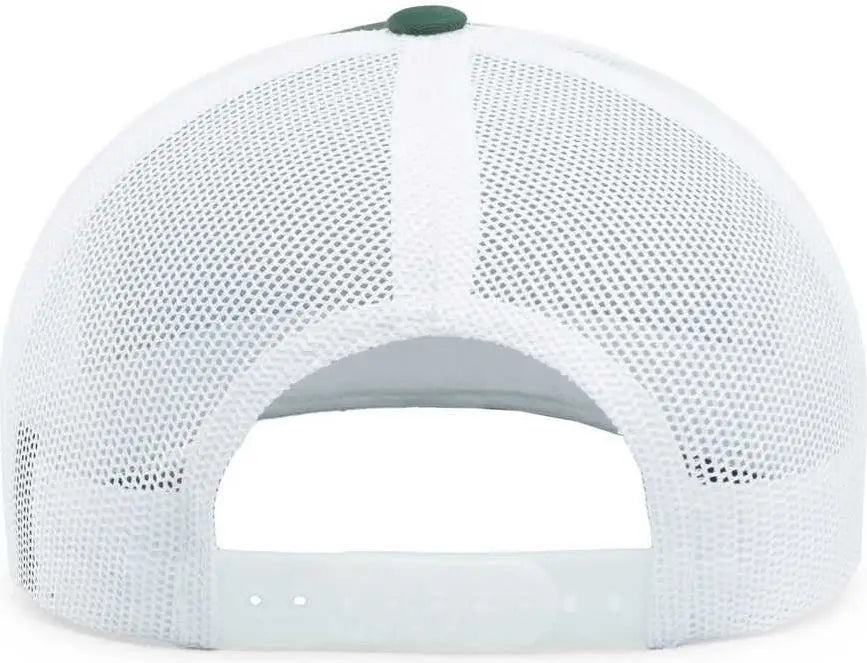 Pacific Headwear 104c Trucker Snapback Cap - Dark Green White