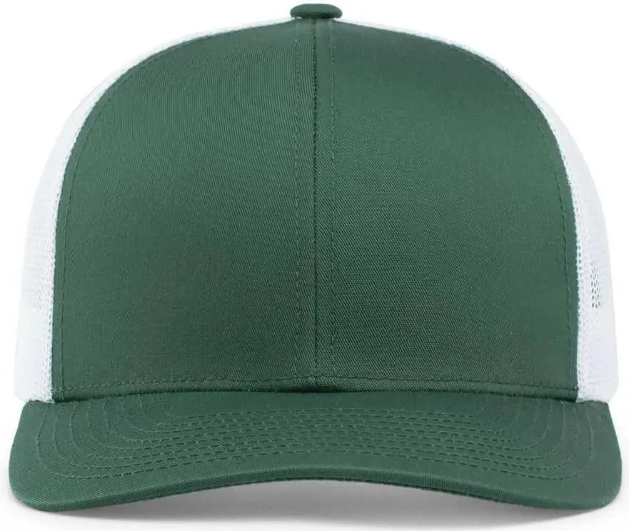Pacific Headwear 104c Trucker Snapback Cap - Dark Green White