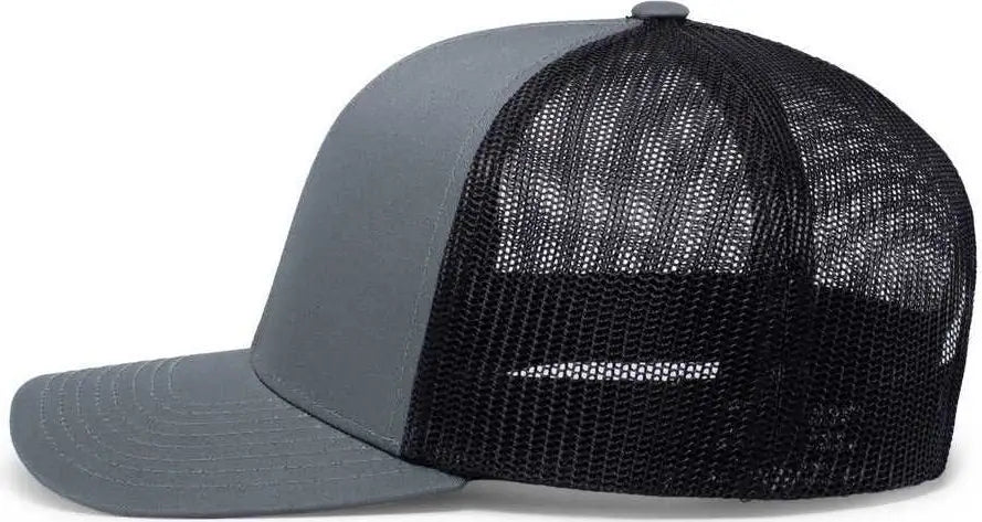Pacific Headwear 104c Trucker Snapback Cap - Graphite Black