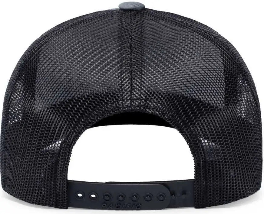 Pacific Headwear 104c Trucker Snapback Cap - Graphite Black