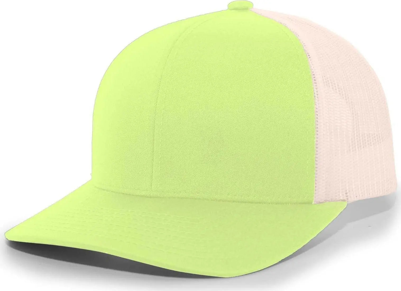 Pacific Headwear 104c Trucker Snapback Cap - Green Glow Beige