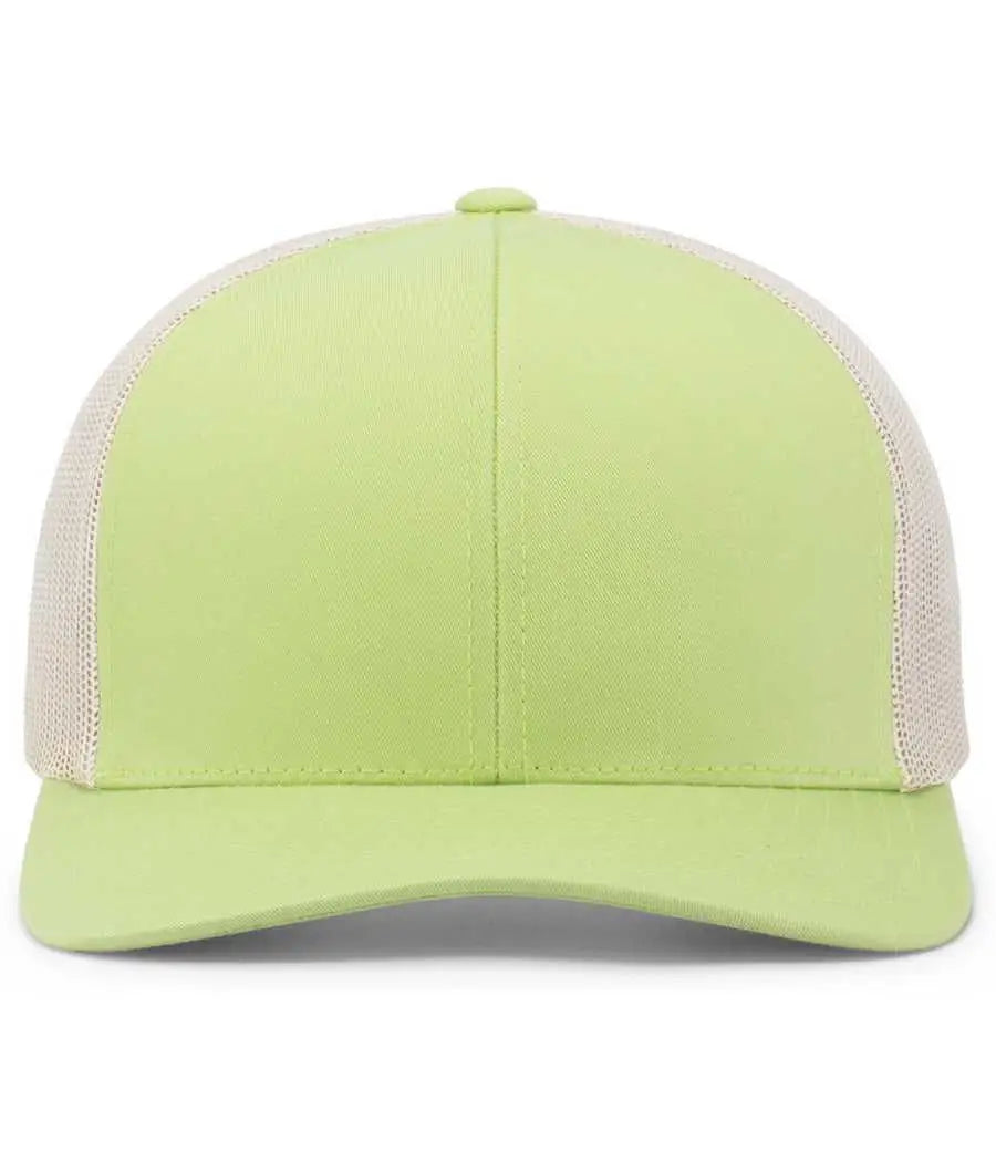 Pacific Headwear 104c Trucker Snapback Cap - Green Glow Beige