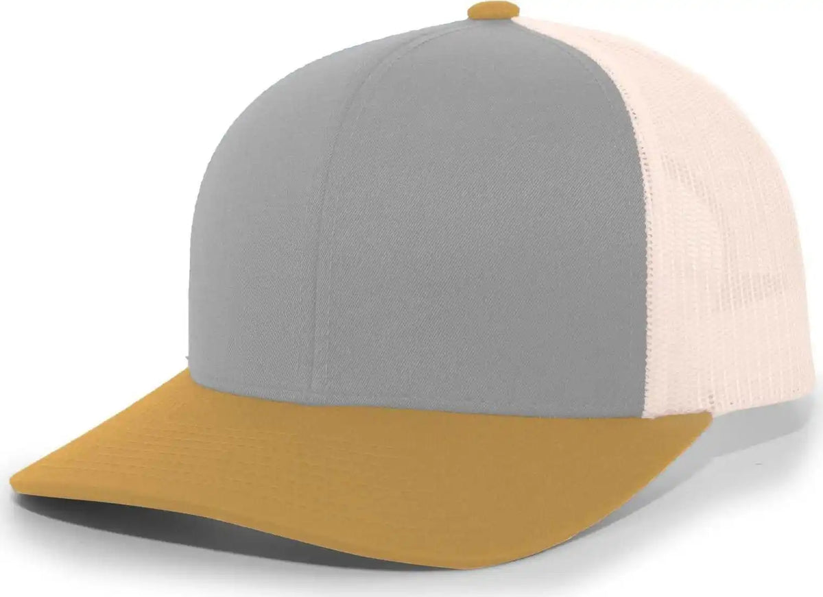 Pacific Headwear 104c Trucker Snapback Cap Heather Grey Amber Gold Beige Gray Ivory / 7’’ 7 7/8’’