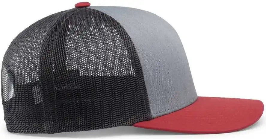Pacific Headwear 104c Trucker Snapback Cap Heather Grey Lt Charcoal Varsity / 7’’ 7 7/8’’