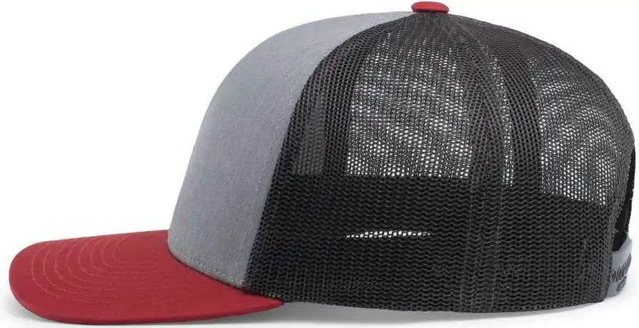 Pacific Headwear 104c Trucker Snapback Cap Heather Grey Lt Charcoal Varsity / 7’’ 7 7/8’’