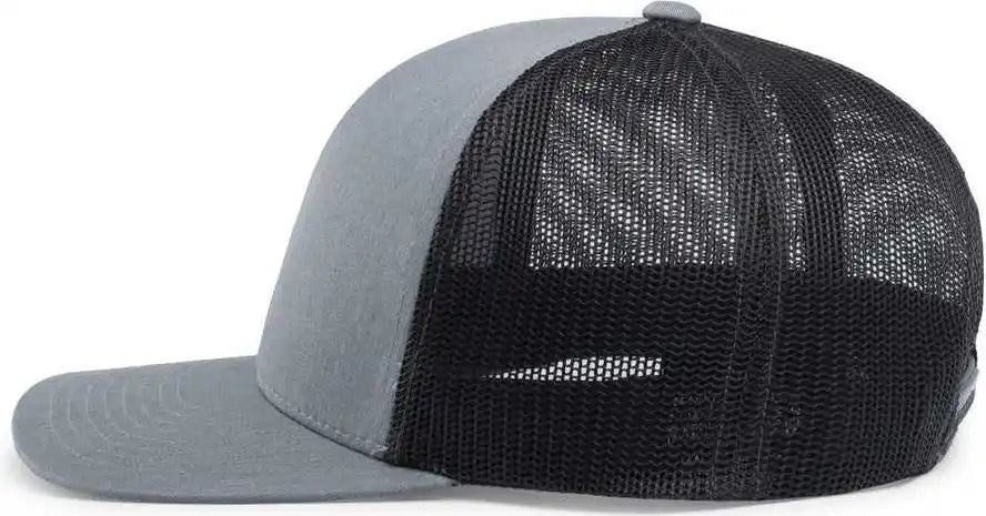 Pacific Headwear 104c Trucker Snapback Cap Heathergrey Lightcharcoal