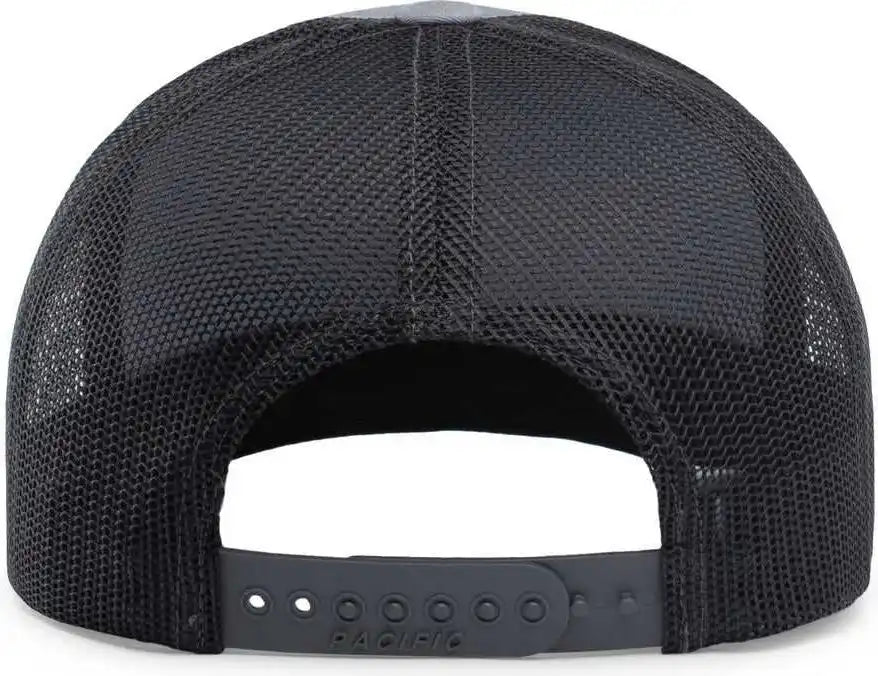 Pacific Headwear 104c Trucker Snapback Cap Heathergrey Lightcharcoal