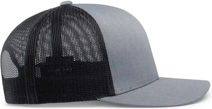 Pacific Headwear 104c Trucker Snapback Cap Heathergrey Lightcharcoal