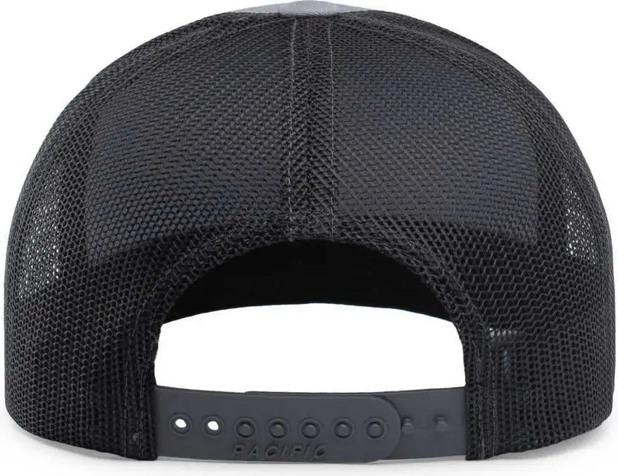Pacific Headwear 104c Trucker Snapback Cap - Heathergrey Lightcharcoal