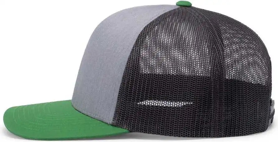 Pacific Headwear 104c Trucker Snapback Cap Heathergrey Ltcharcoal Green Gray Dark / 7’’ 7 7/8’’