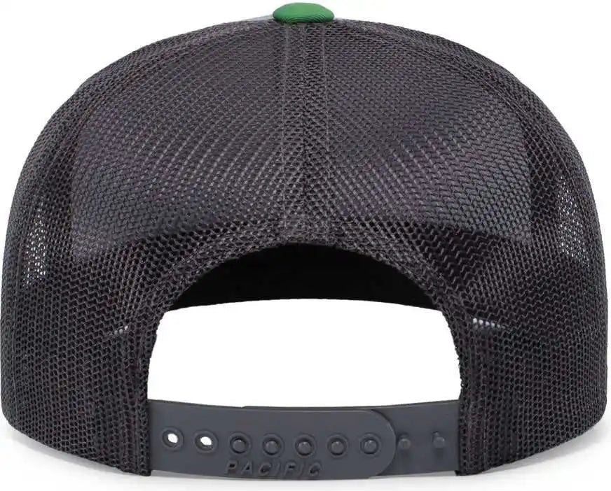 Pacific Headwear 104c Trucker Snapback Cap Heathergrey Ltcharcoal Green Gray Dark / 7’’ 7 7/8’’