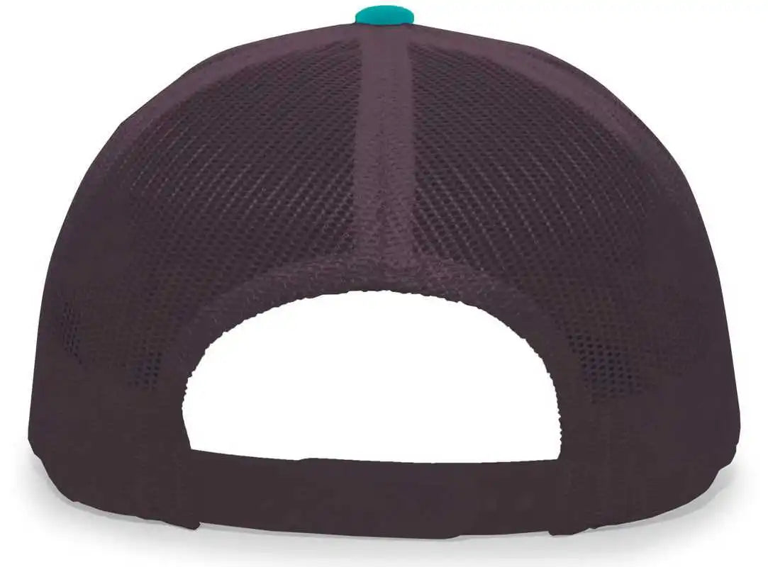 Pacific Headwear 104c Trucker Snapback Cap - Jaguar Teal Lt Charcoal - 7’’ - 7 7/8’’