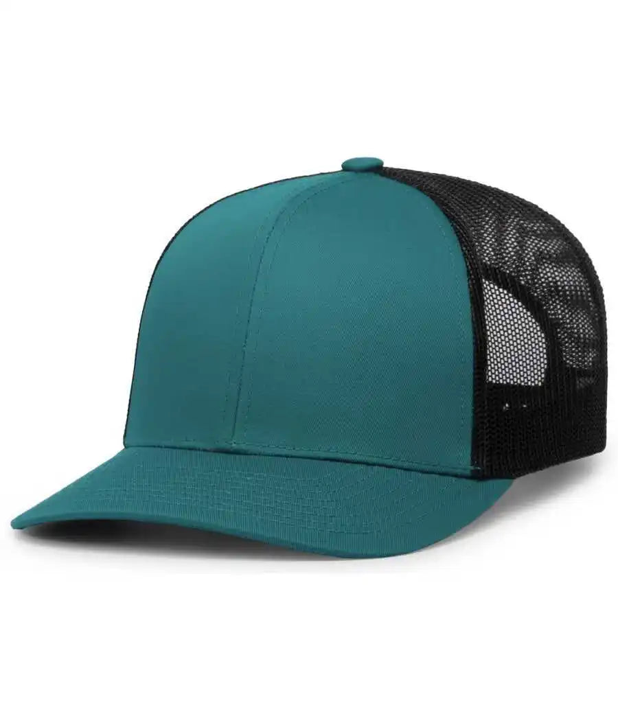 Pacific Headwear 104c Trucker Snapback Cap - Jaguar Teal Lt Charcoal - 7’’ - 7 7/8’’