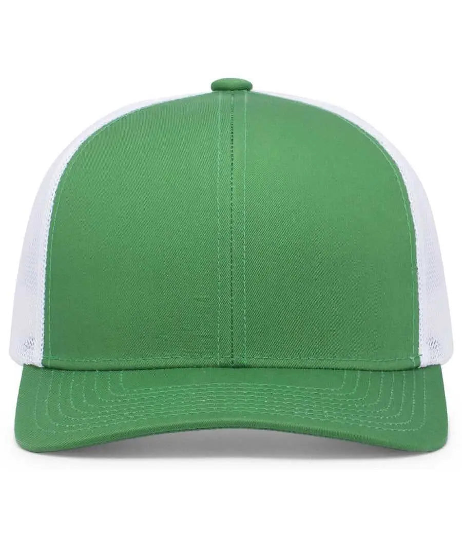 Pacific Headwear 104c Trucker Snapback Cap - Kelly White - 7’’ - 7 7/8’’