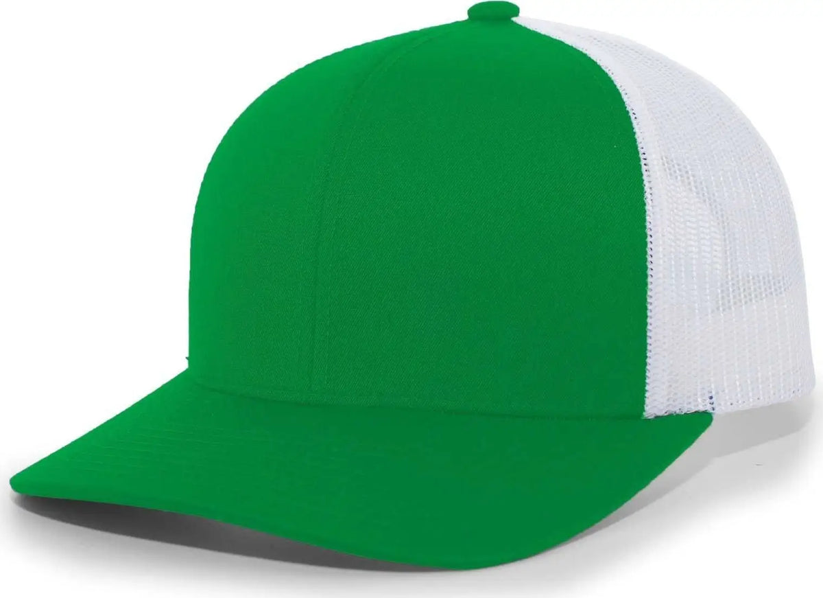 Pacific Headwear 104c Trucker Snapback Cap - Kelly White - 7’’ - 7 7/8’’