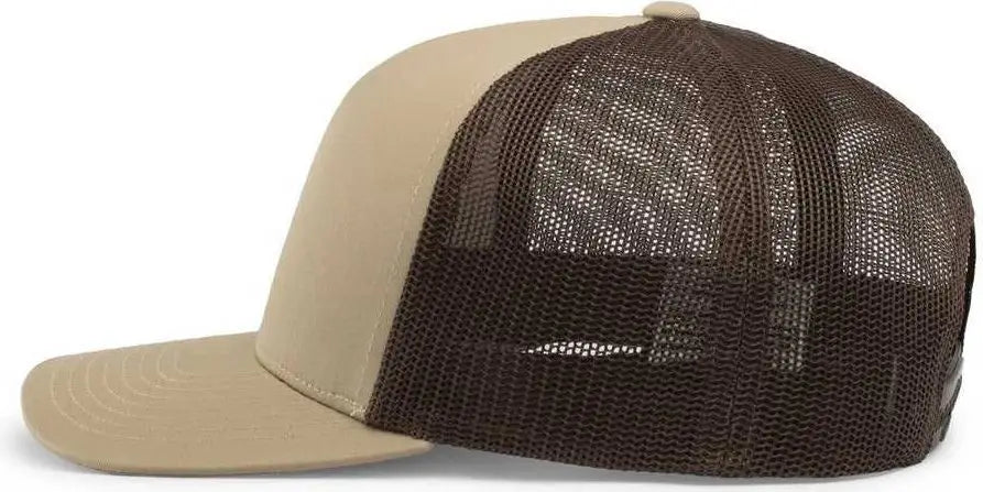 Pacific Headwear 104c Trucker Snapback Cap - Khaki Brown - 7’’ - 7 7/8’’