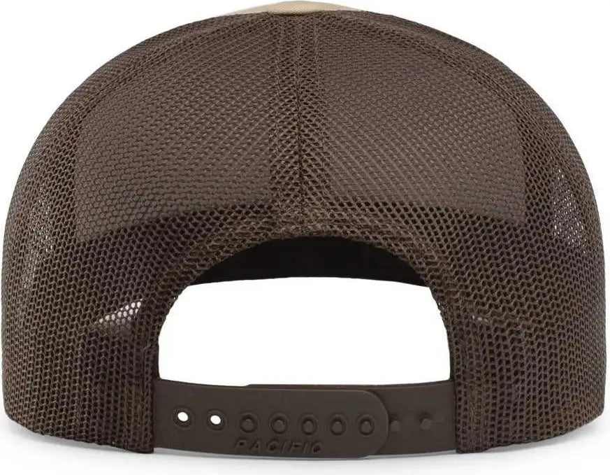 Pacific Headwear 104c Trucker Snapback Cap - Khaki Brown - 7’’ - 7 7/8’’