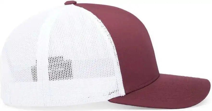Pacific Headwear 104c Trucker Snapback Cap - Maroon White - 7’’ - 7 7/8’’