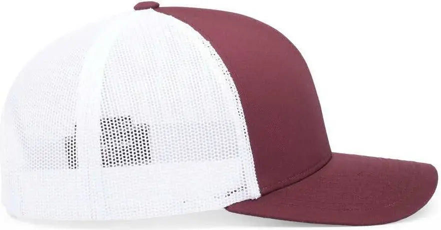 Pacific Headwear 104c Trucker Snapback Cap - Maroon White - 7’’ - 7 7/8’’