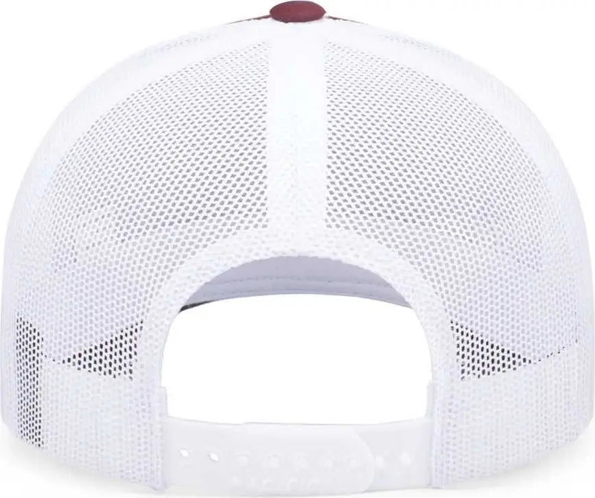 Pacific Headwear 104c Trucker Snapback Cap - Maroon White - 7’’ - 7 7/8’’