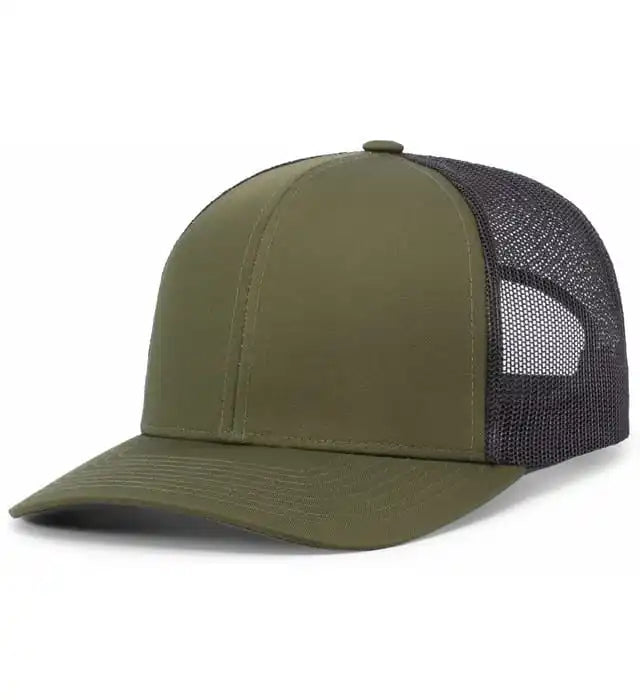 Pacific Headwear 104c Trucker Snapback Cap Moss Green Lt Charcoal / 7’’ 7 7/8’’