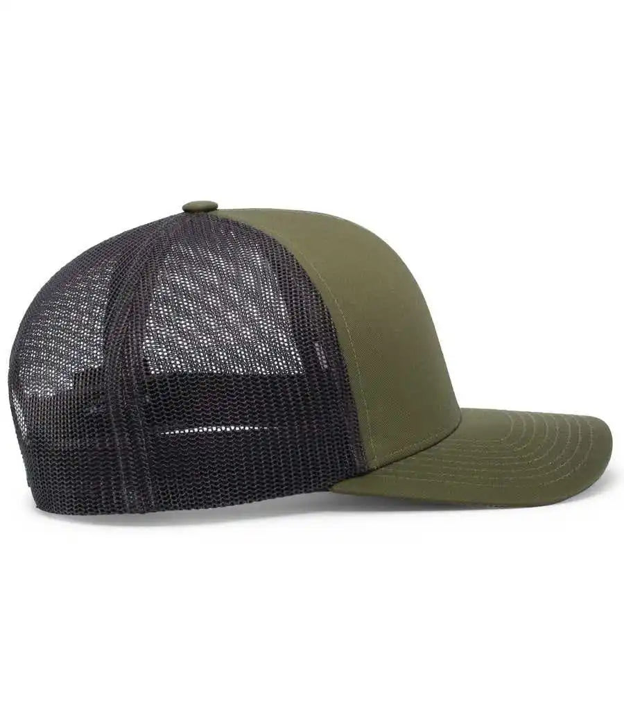 Pacific Headwear 104c Trucker Snapback Cap Moss Green Lt Charcoal / 7’’ 7 7/8’’