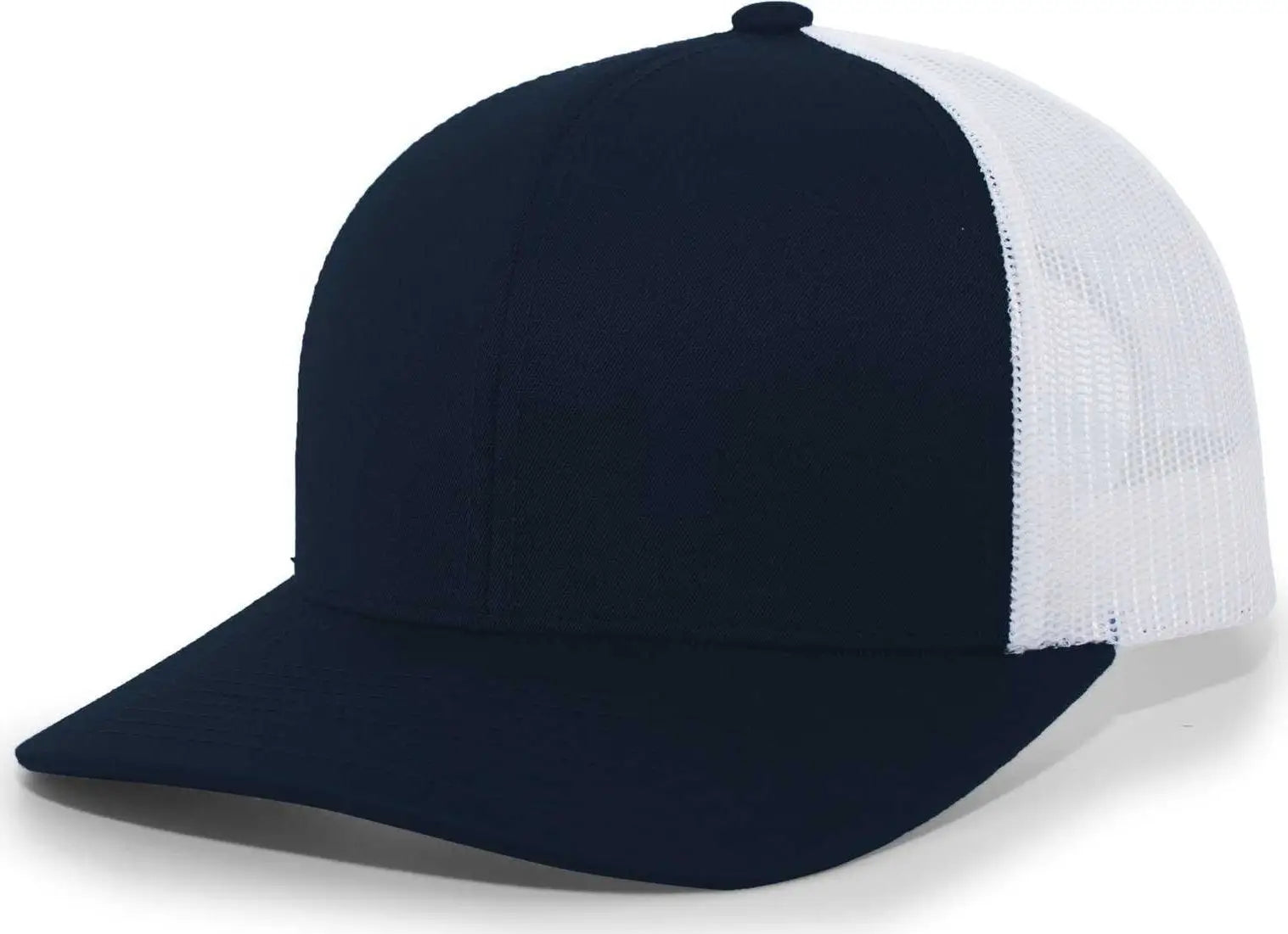 Pacific Headwear 104c Trucker Snapback Cap - Navy White