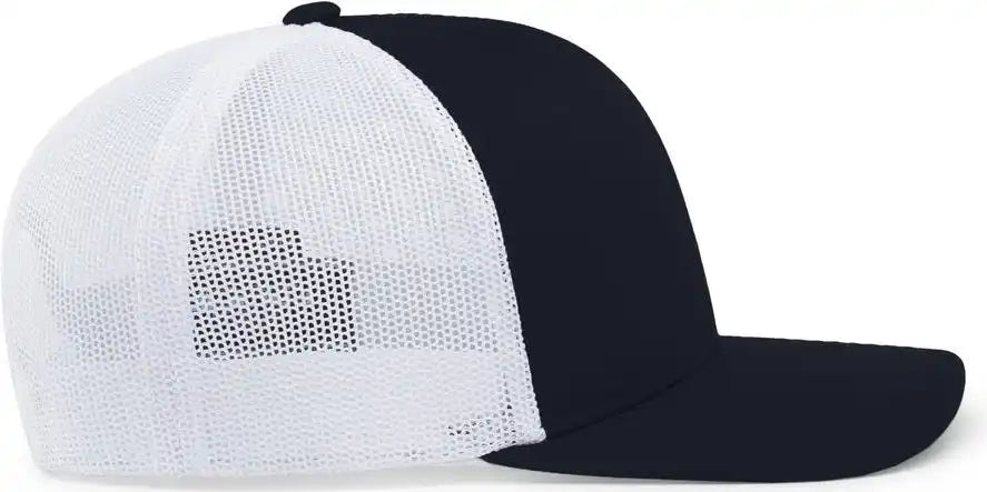Pacific Headwear 104c Trucker Snapback Cap Navy White