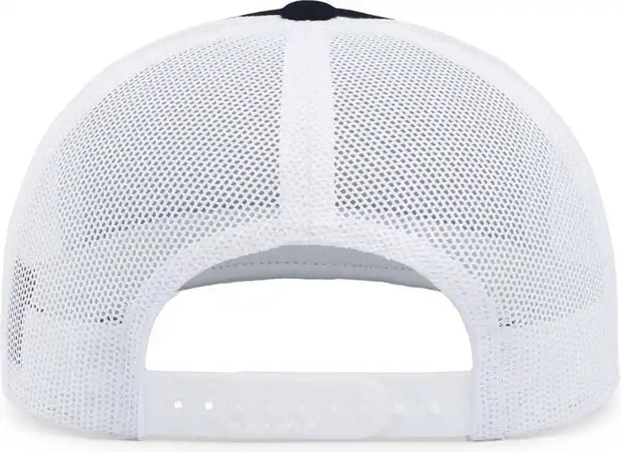 Pacific Headwear 104c Trucker Snapback Cap Navy White