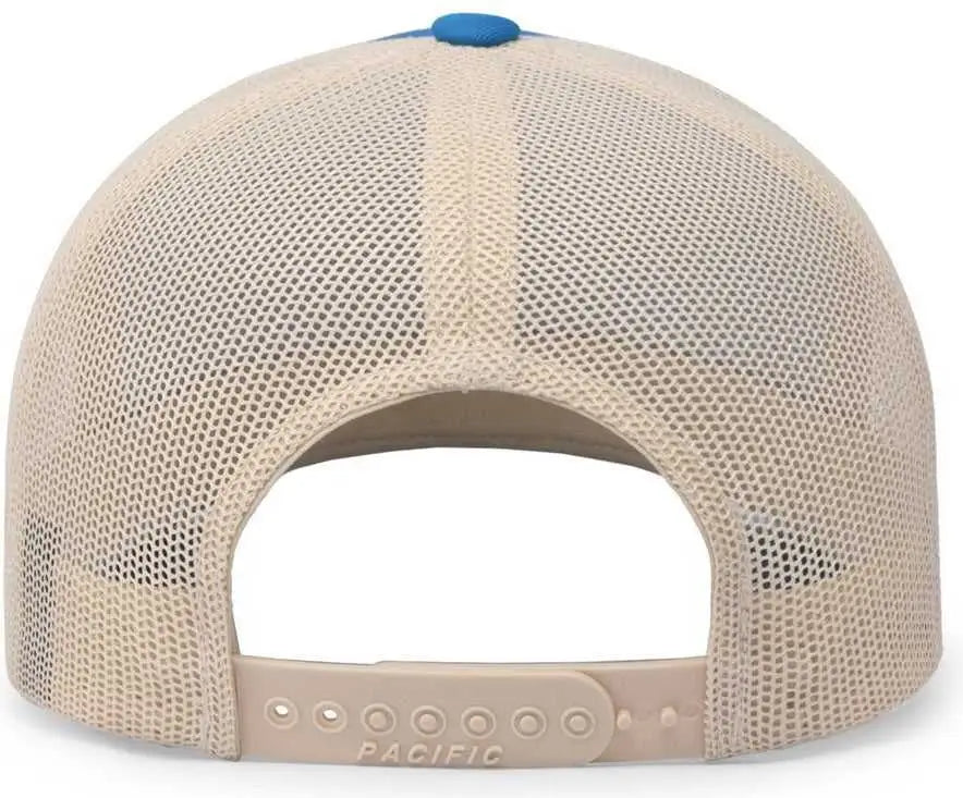 Pacific Headwear 104c Trucker Snapback Cap - Panther Teal Beige
