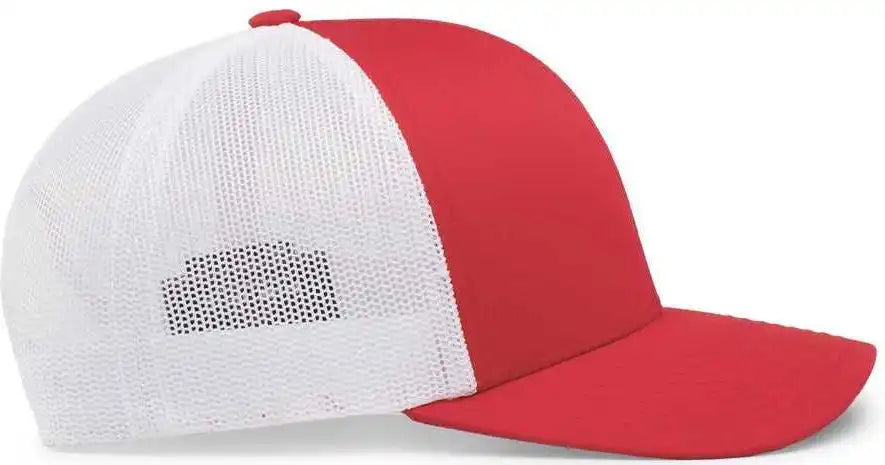 Pacific Headwear 104c Trucker Snapback Cap - Red White